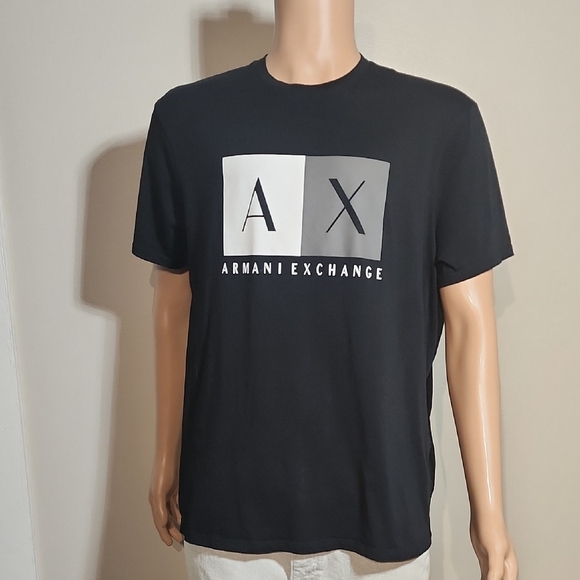 Armani Exchange Black Short Sleeve Tee with Iconic Logo - Picture 6 of 8